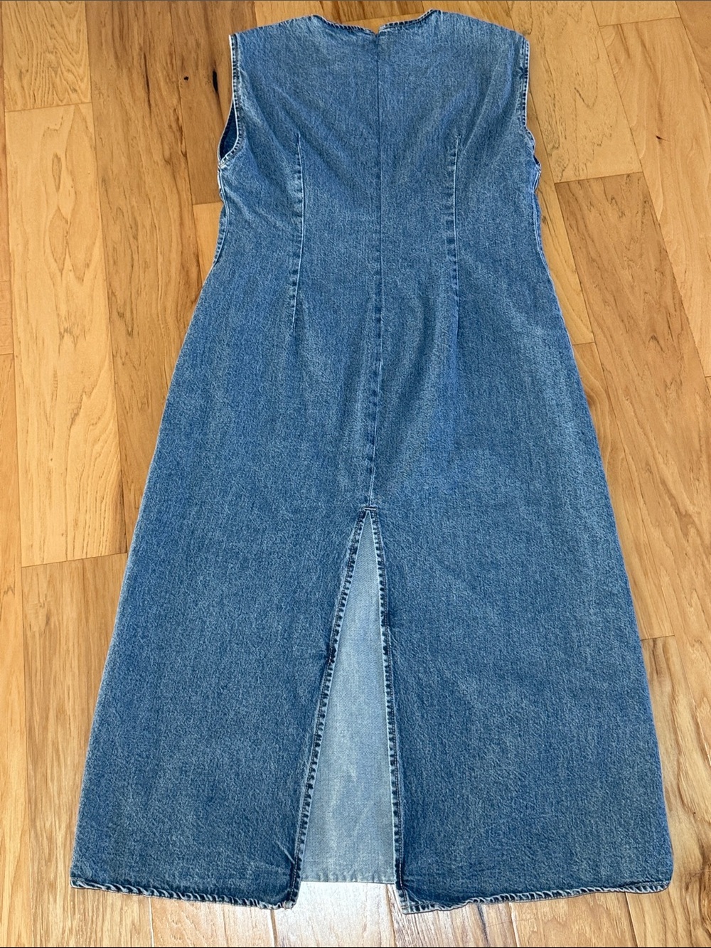 ZARA Sleeveless Denim Midi Dress - Picture 6 of 11